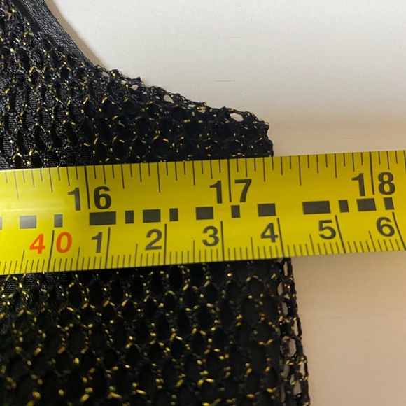 Cache Gold Metallic Knit Overlay Black Tank Top Sz XS - NWT - RETAIL $98 - Picture 5 of 8